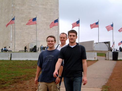 Myself (Front Left), my Brother Alvin (Front Right), and My Father Al (Back Center) visiting the Washington Monument in Washington, DC